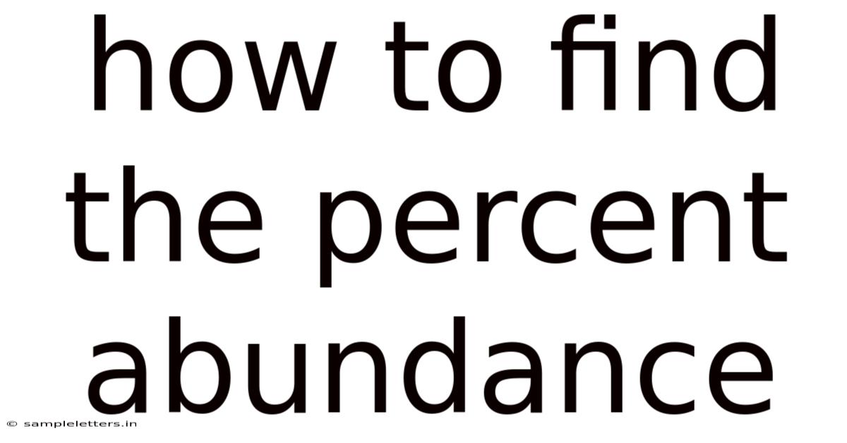 How To Find The Percent Abundance