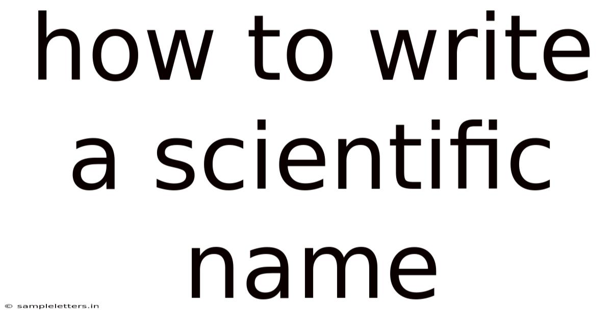 How To Write A Scientific Name