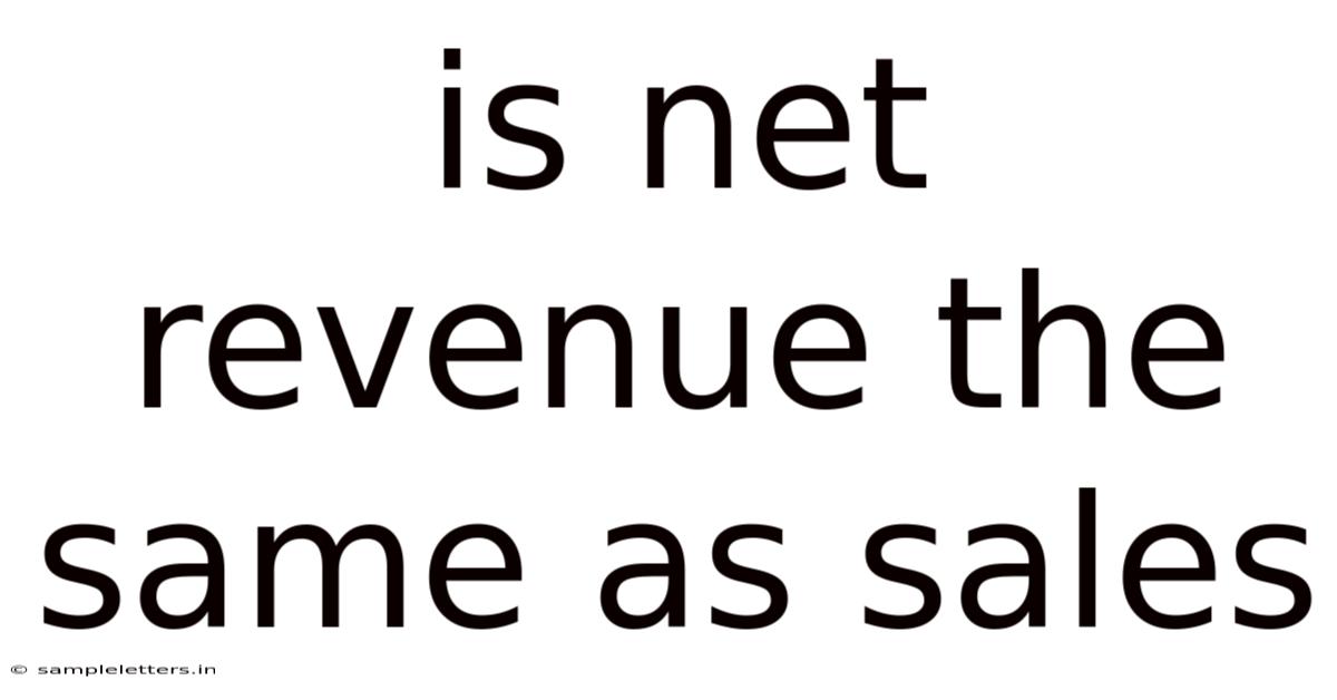 Is Net Revenue The Same As Sales