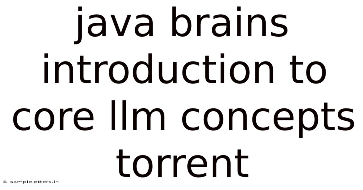 Java Brains Introduction To Core Llm Concepts Torrent