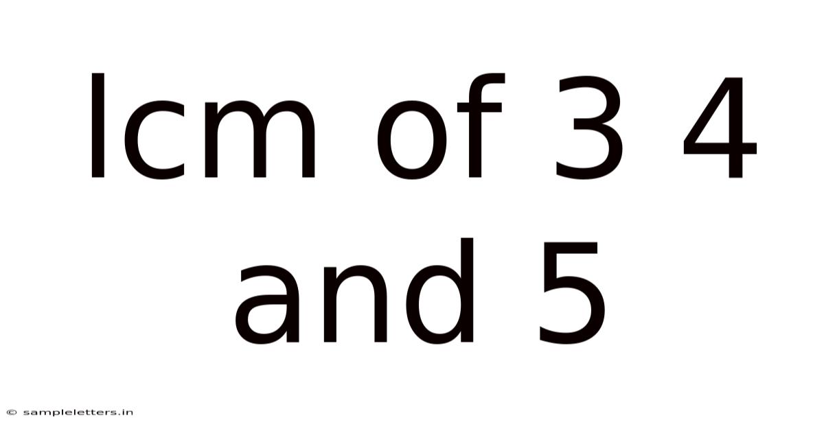 Lcm Of 3 4 And 5