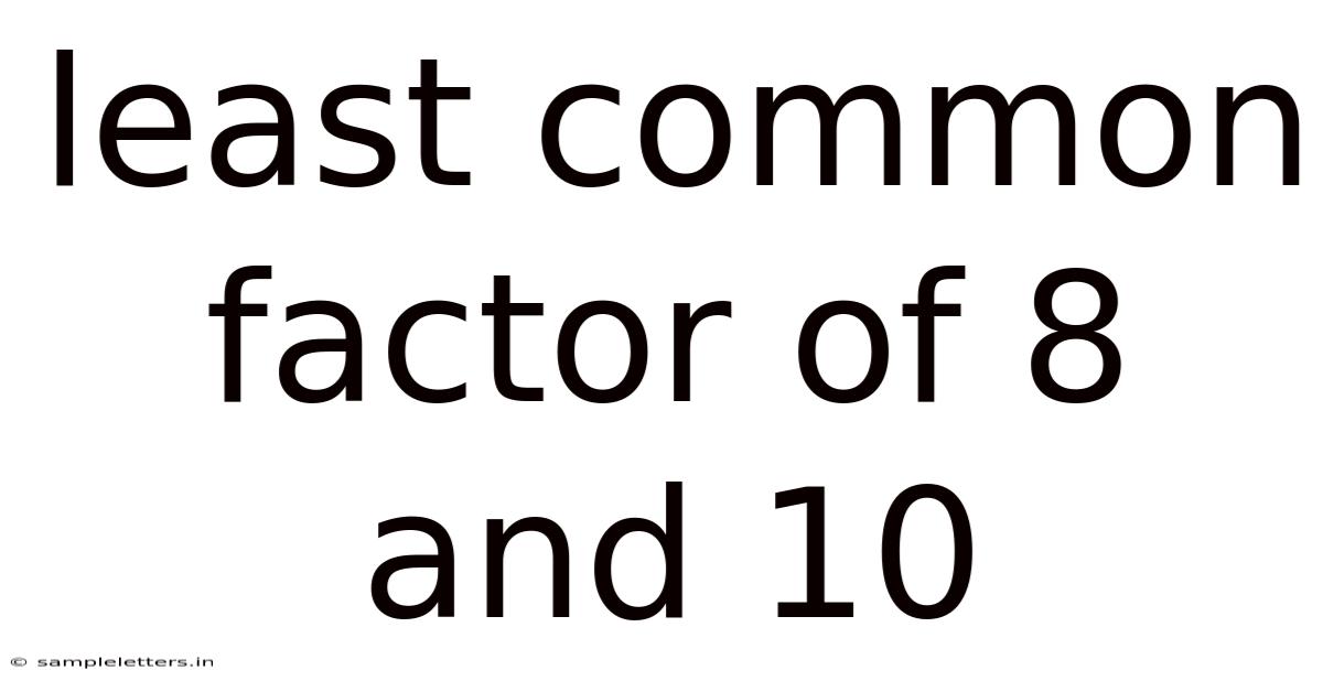 Least Common Factor Of 8 And 10