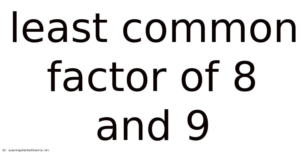 Least Common Factor Of 8 And 9