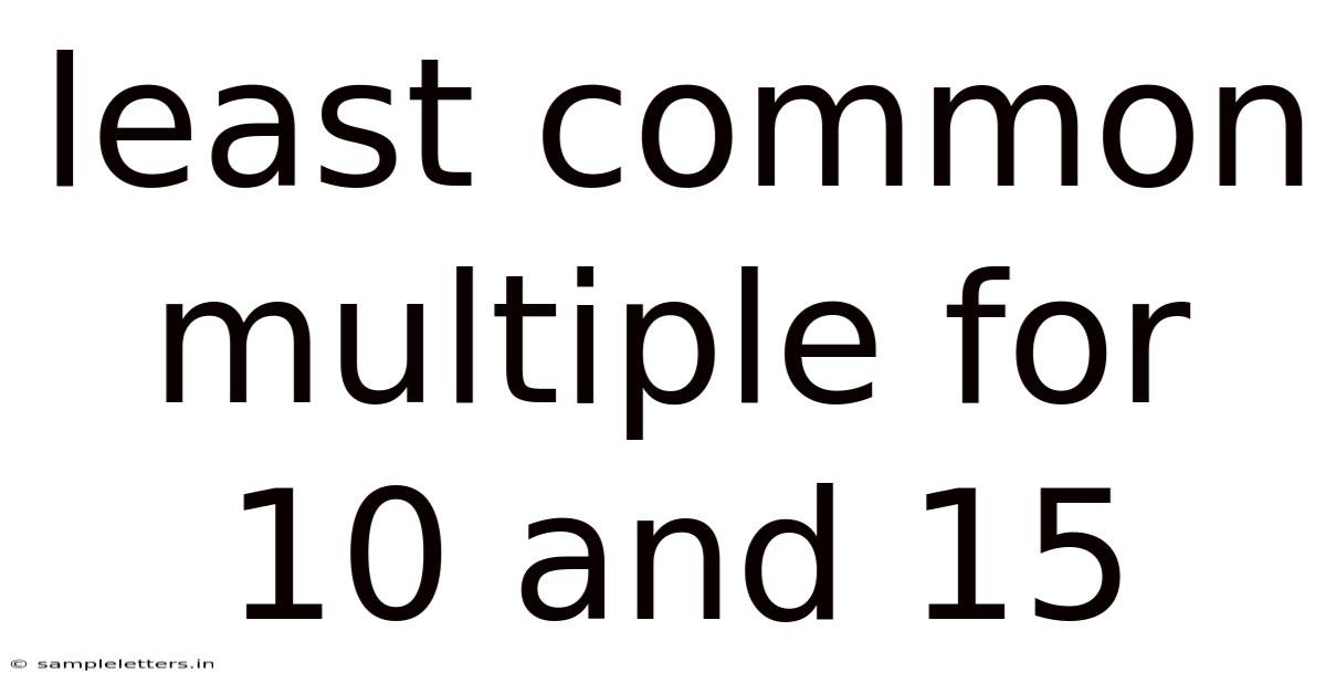 Least Common Multiple For 10 And 15