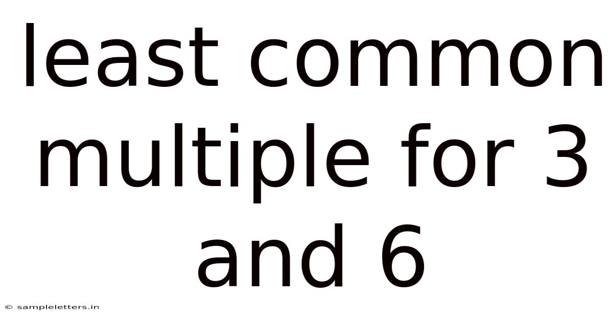 Least Common Multiple For 3 And 6