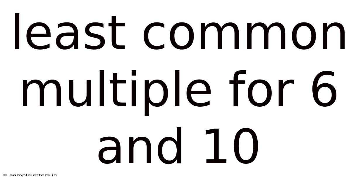Least Common Multiple For 6 And 10