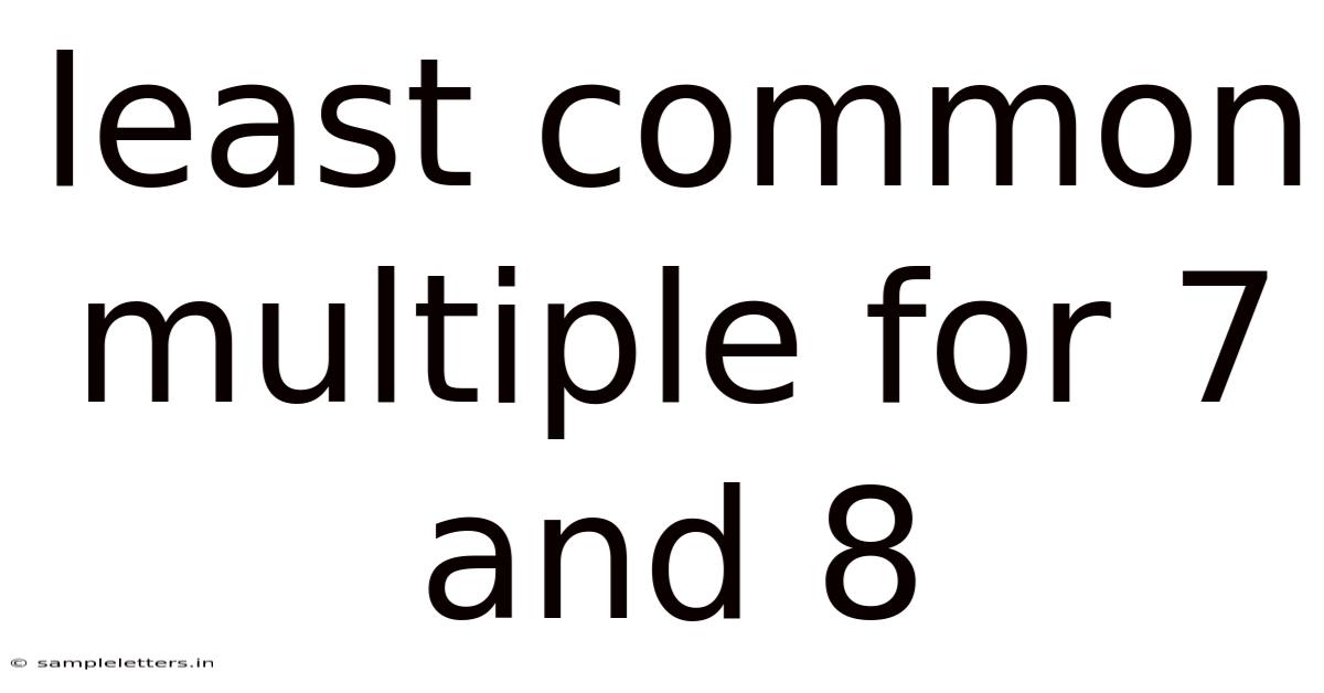 Least Common Multiple For 7 And 8