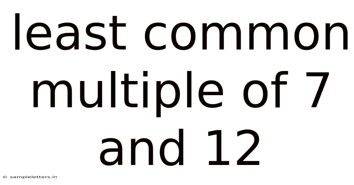 Least Common Multiple Of 7 And 12