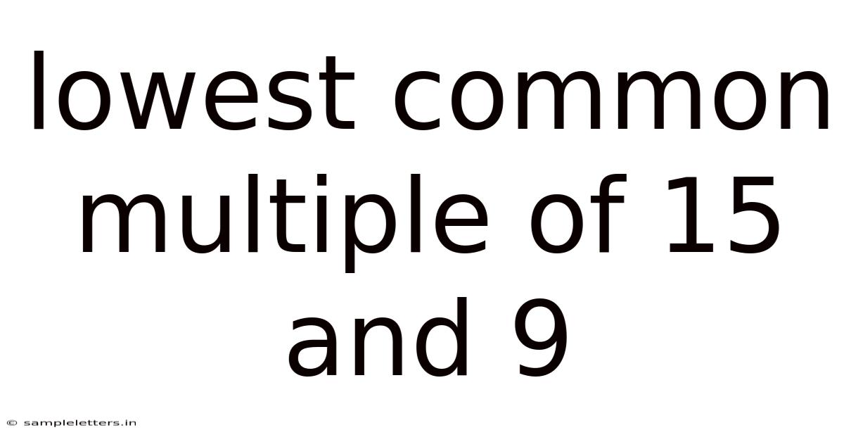 Lowest Common Multiple Of 15 And 9