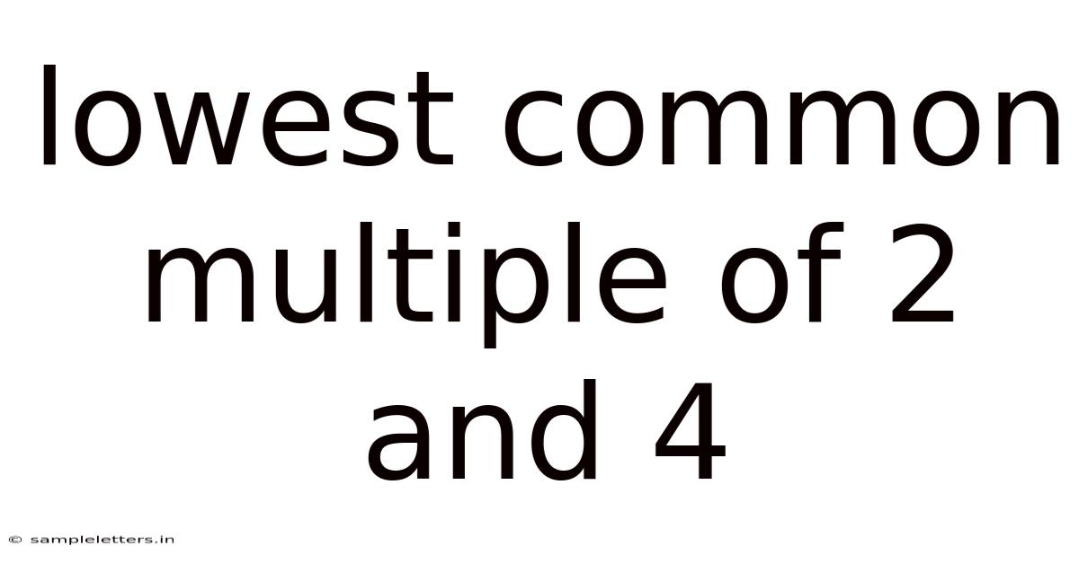 Lowest Common Multiple Of 2 And 4