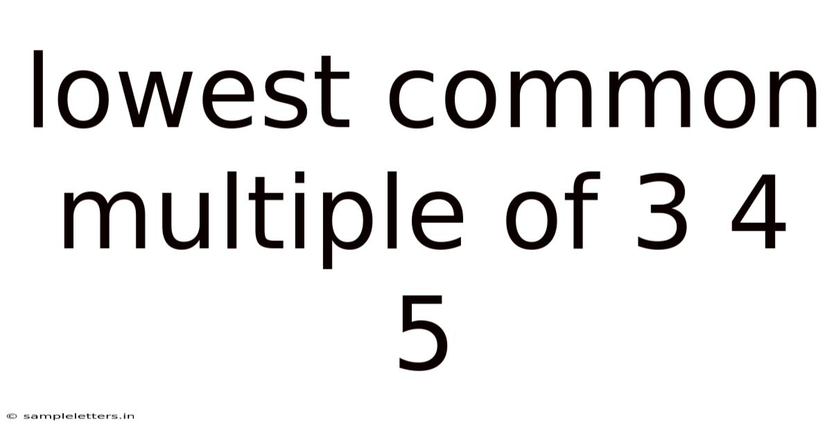 Lowest Common Multiple Of 3 4 5