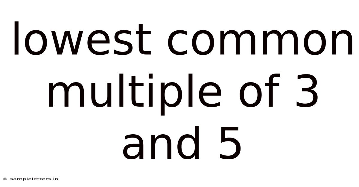 Lowest Common Multiple Of 3 And 5
