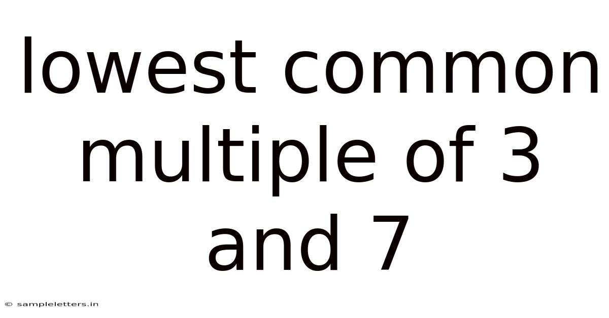 Lowest Common Multiple Of 3 And 7