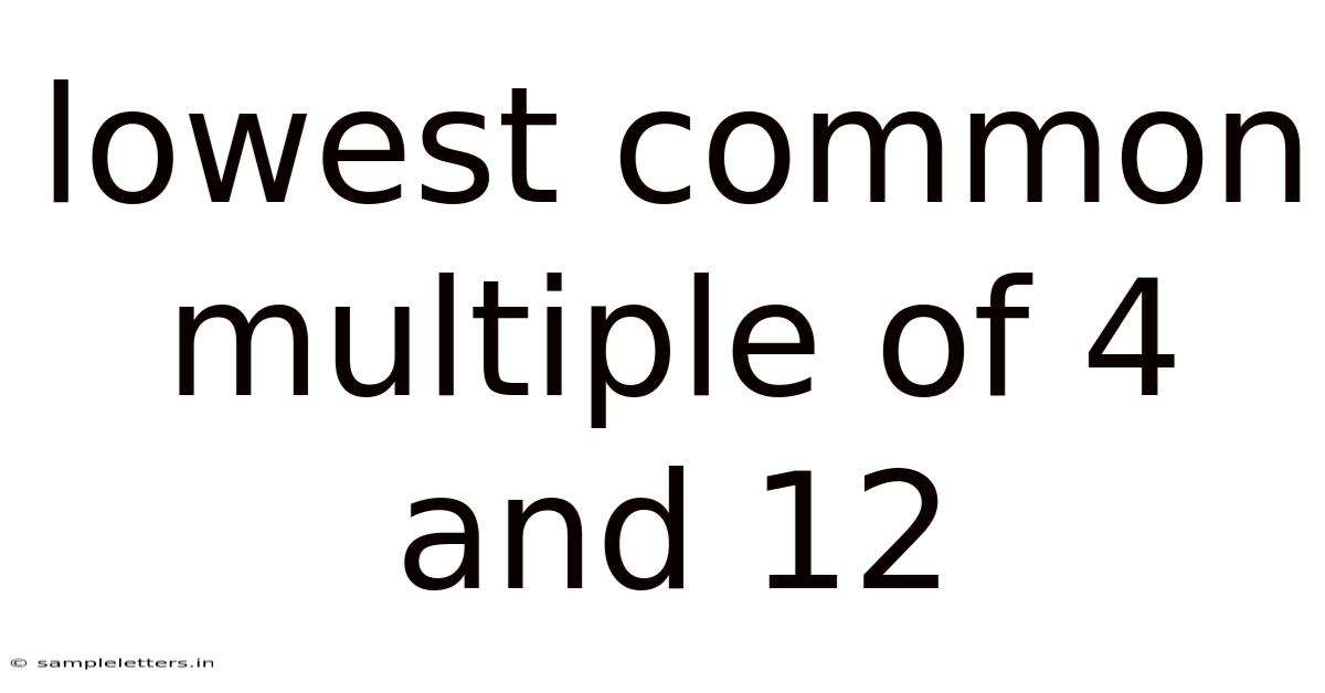 Lowest Common Multiple Of 4 And 12