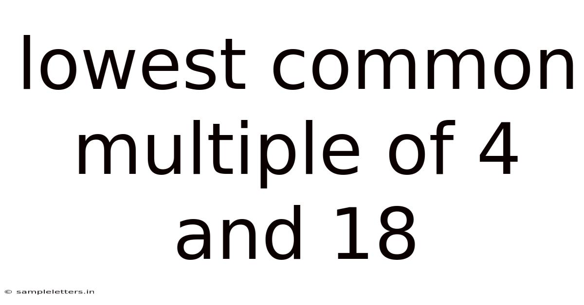 Lowest Common Multiple Of 4 And 18