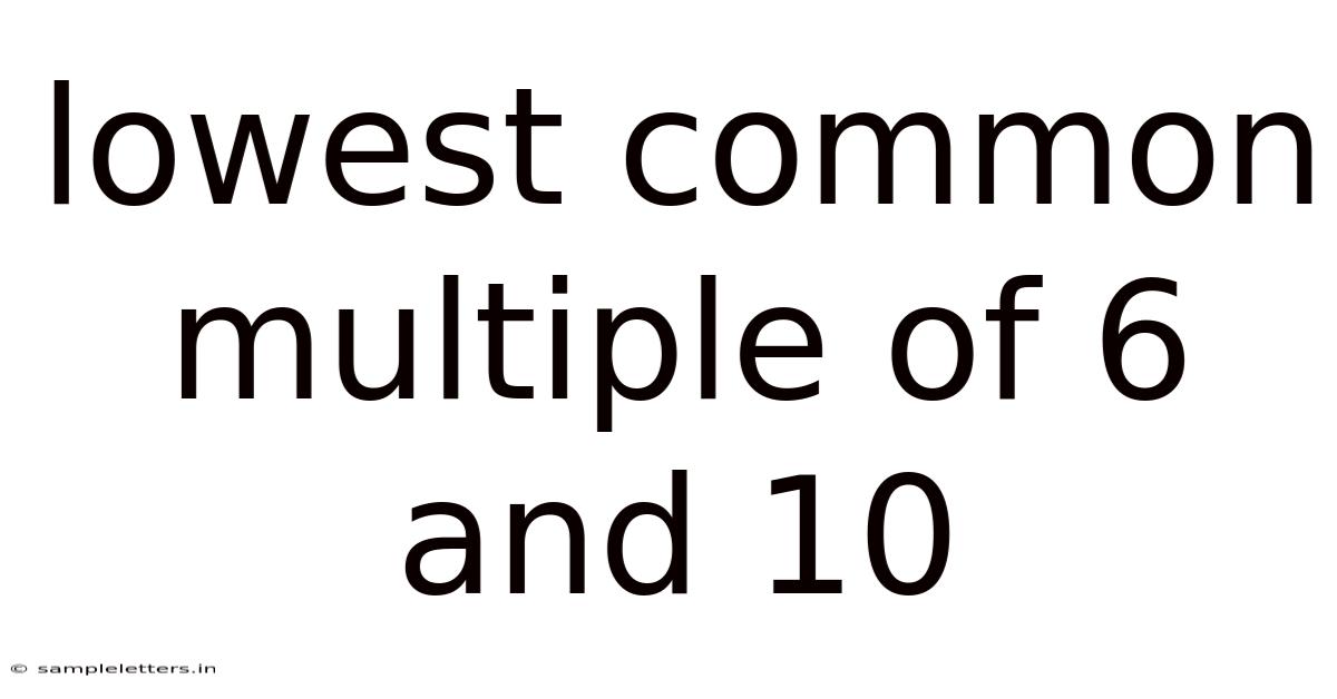 Lowest Common Multiple Of 6 And 10