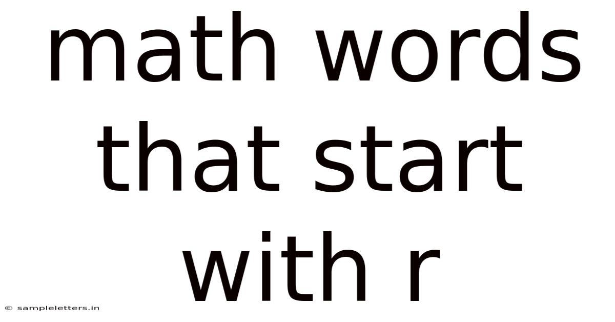 Math Words That Start With R