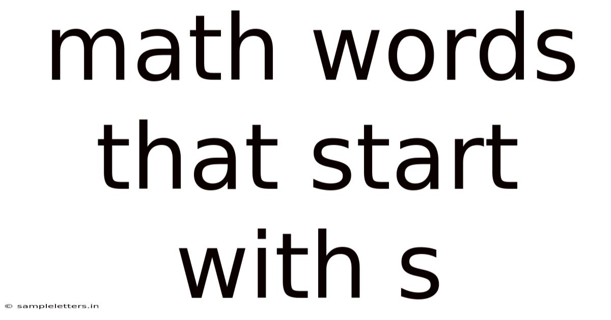 Math Words That Start With S