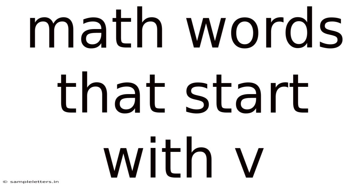 Math Words That Start With V