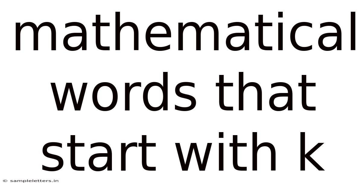 Mathematical Words That Start With K