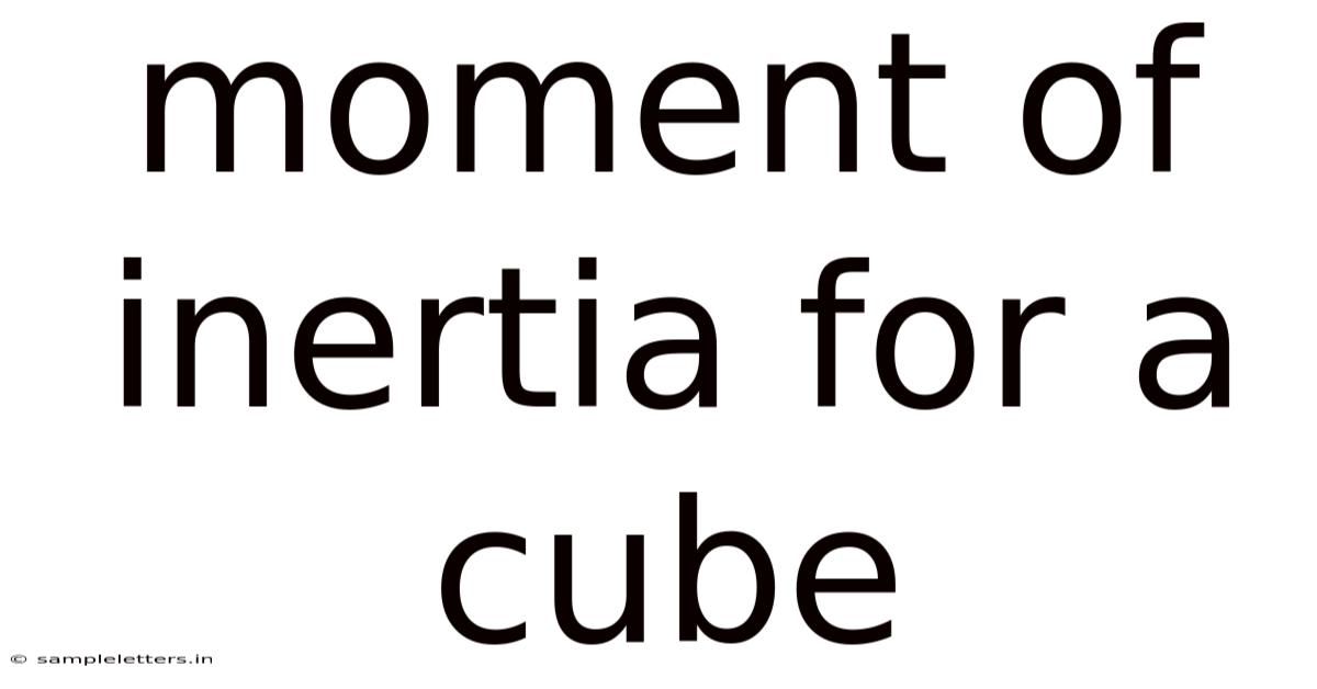Moment Of Inertia For A Cube