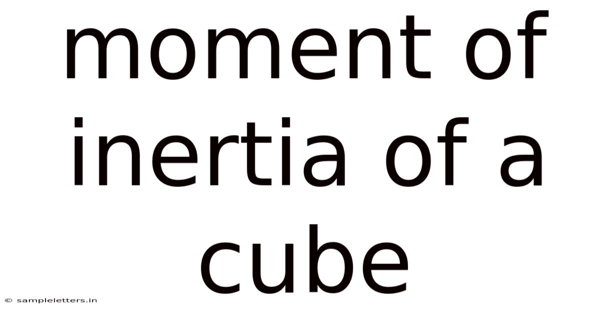 Moment Of Inertia Of A Cube