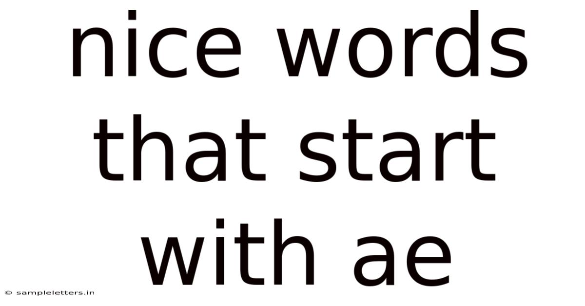 Nice Words That Start With Ae