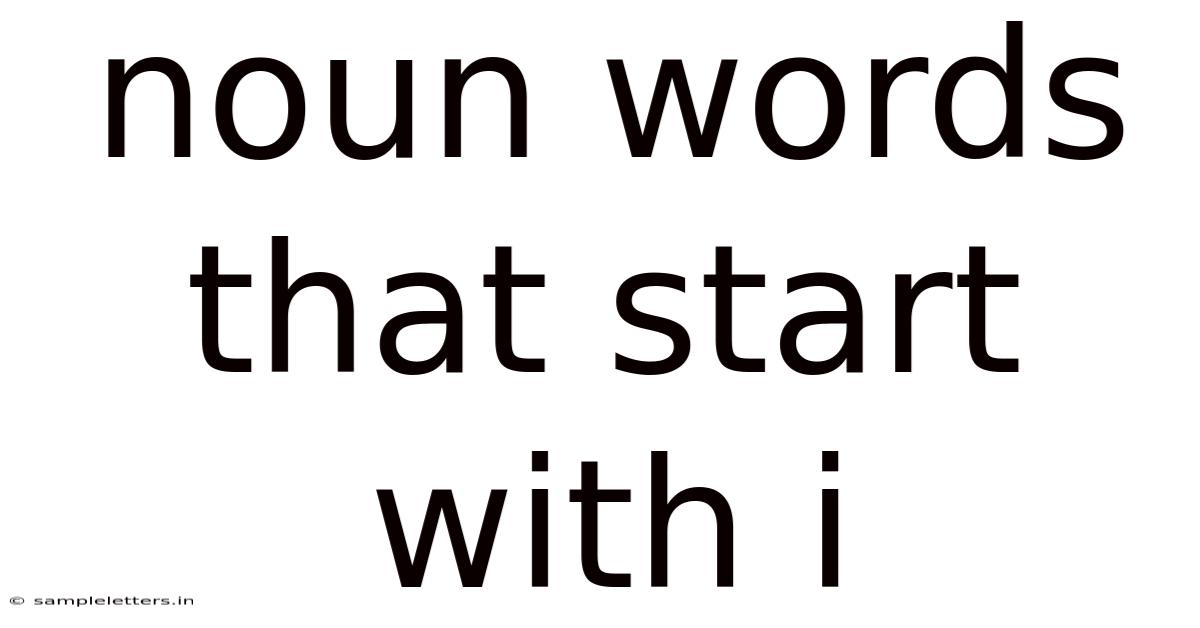 Noun Words That Start With I