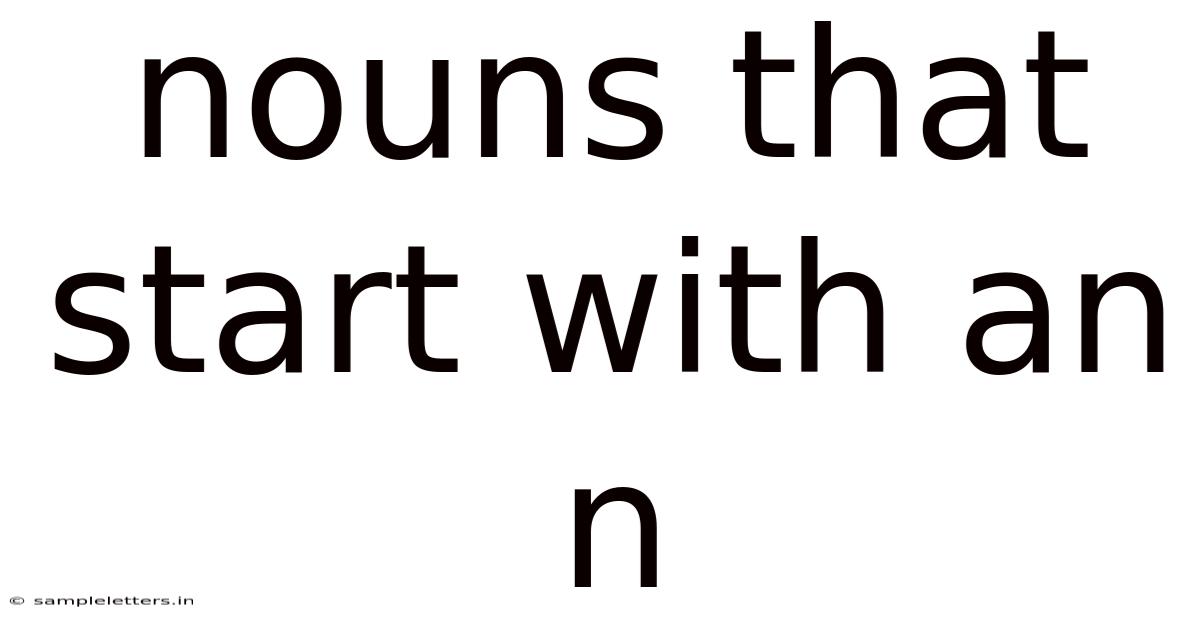 Nouns That Start With An N
