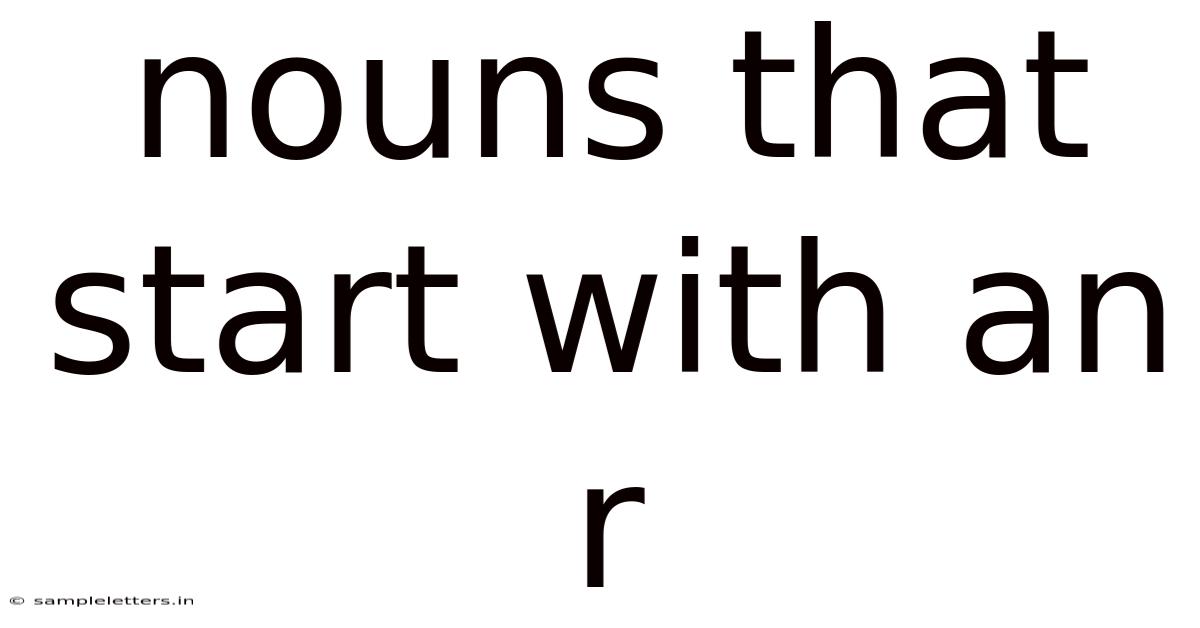 Nouns That Start With An R