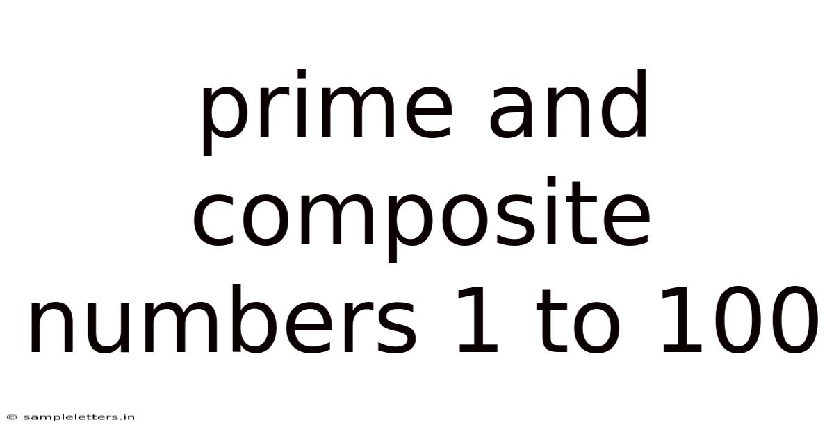 Prime And Composite Numbers 1 To 100
