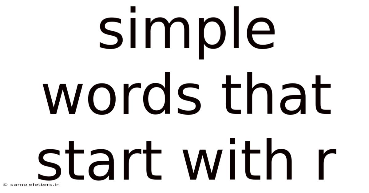 Simple Words That Start With R
