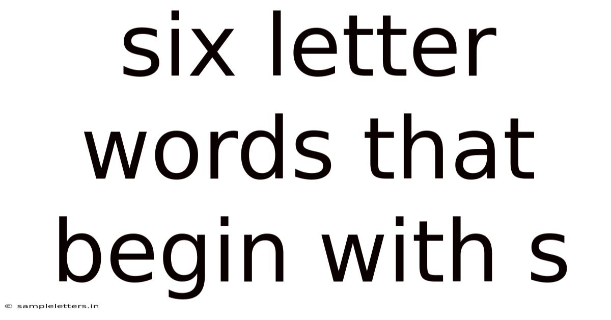 Six Letter Words That Begin With S