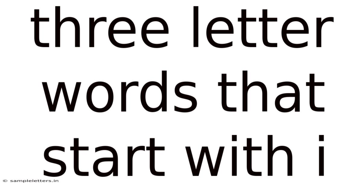 Three Letter Words That Start With I