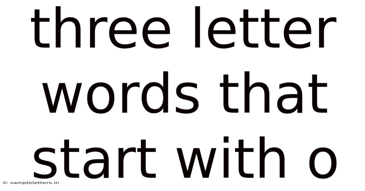 Three Letter Words That Start With O