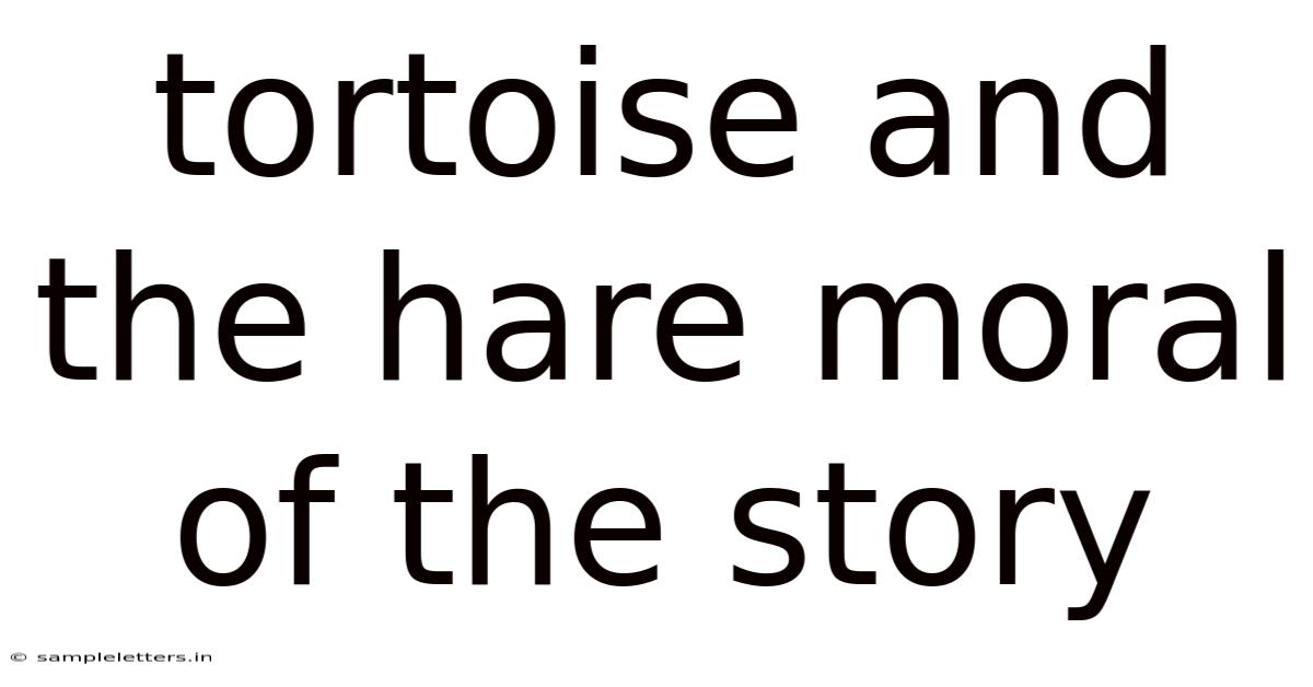 Tortoise And The Hare Moral Of The Story