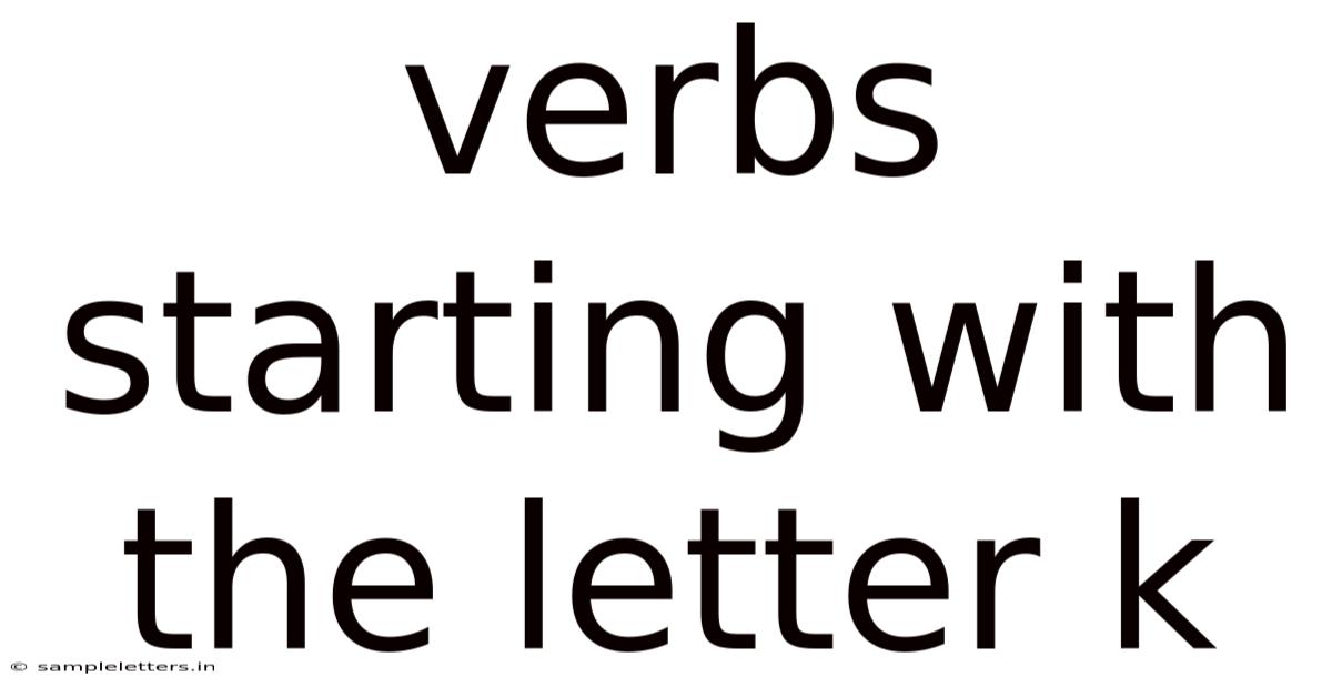 Verbs Starting With The Letter K