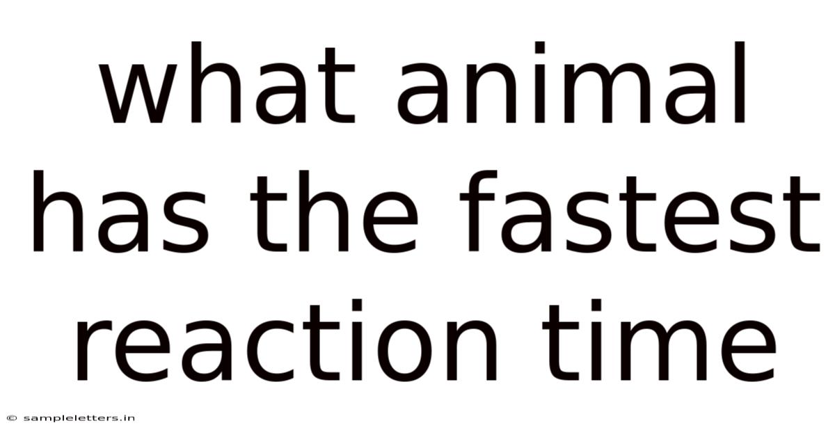What Animal Has The Fastest Reaction Time