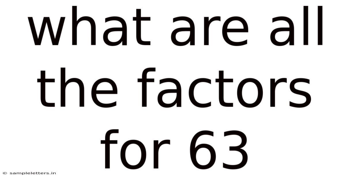 What Are All The Factors For 63