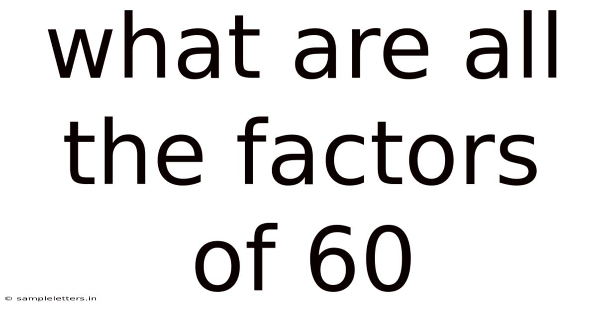 What Are All The Factors Of 60