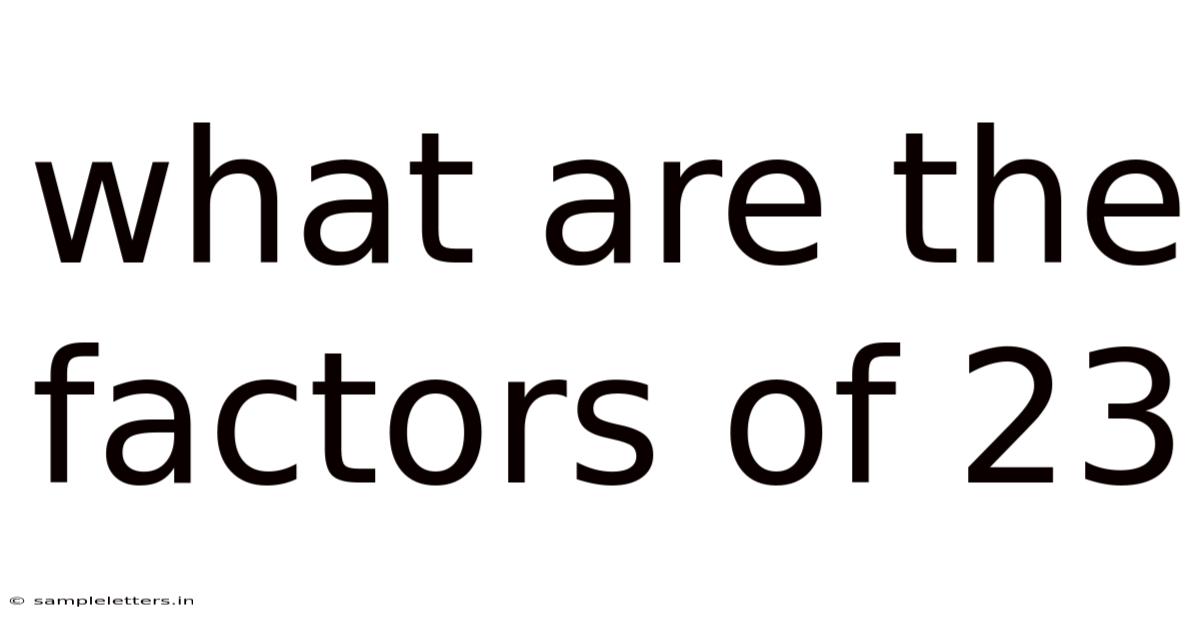 What Are The Factors Of 23