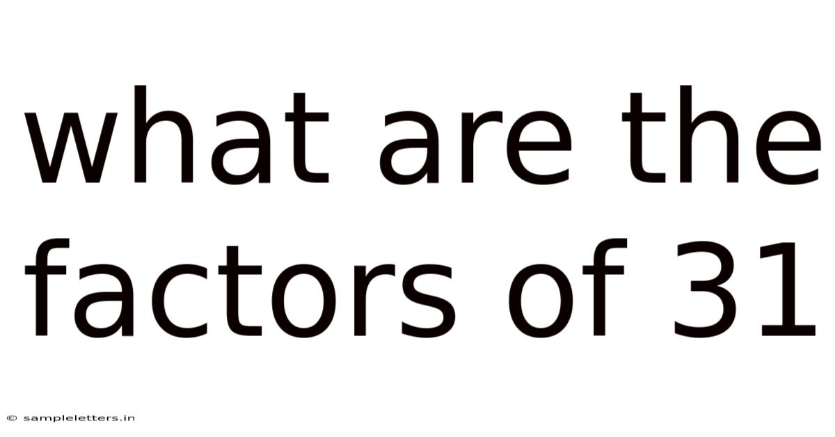 What Are The Factors Of 31