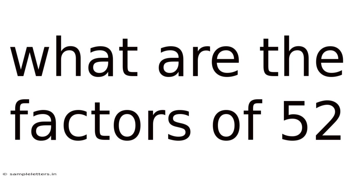 What Are The Factors Of 52