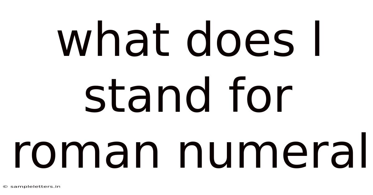 What Does L Stand For Roman Numeral