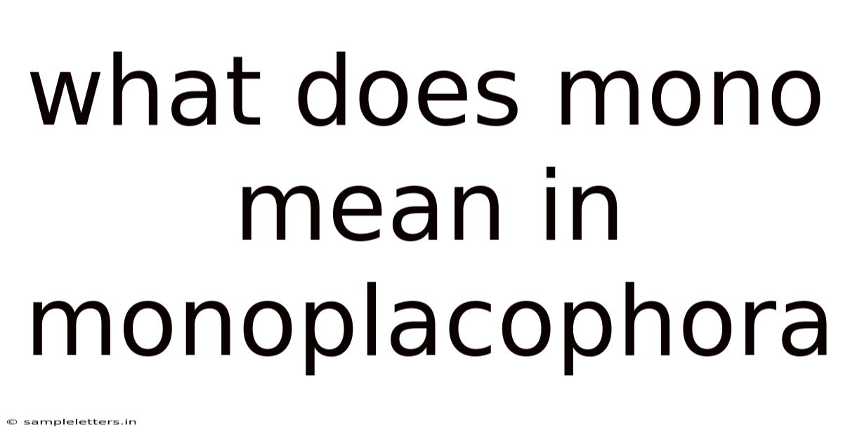 What Does Mono Mean In Monoplacophora
