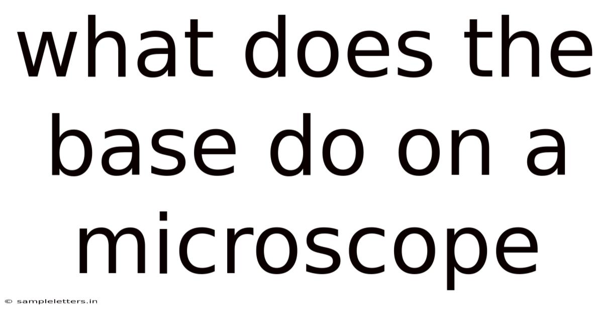 What Does The Base Do On A Microscope