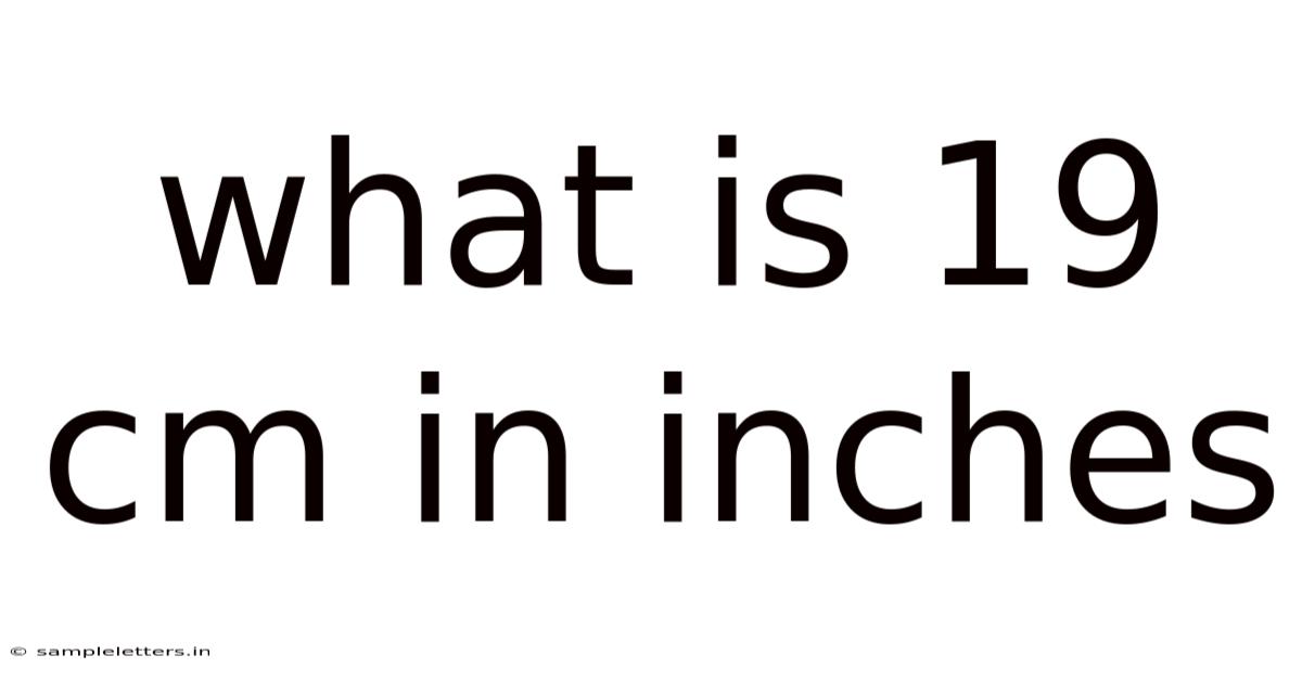 What Is 19 Cm In Inches