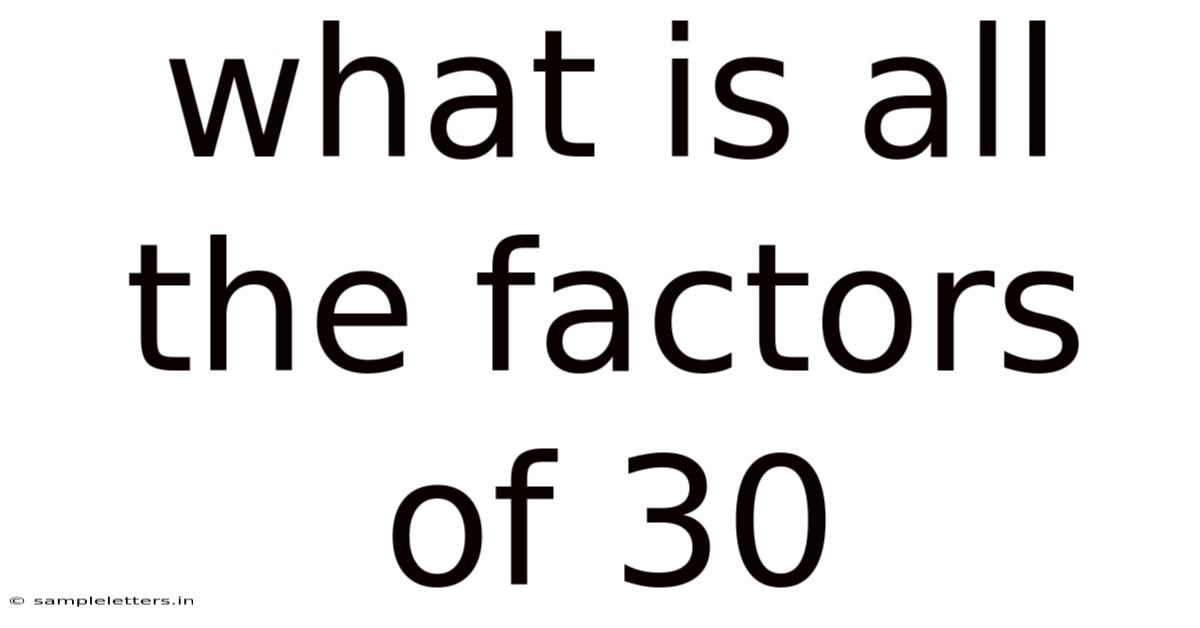 What Is All The Factors Of 30