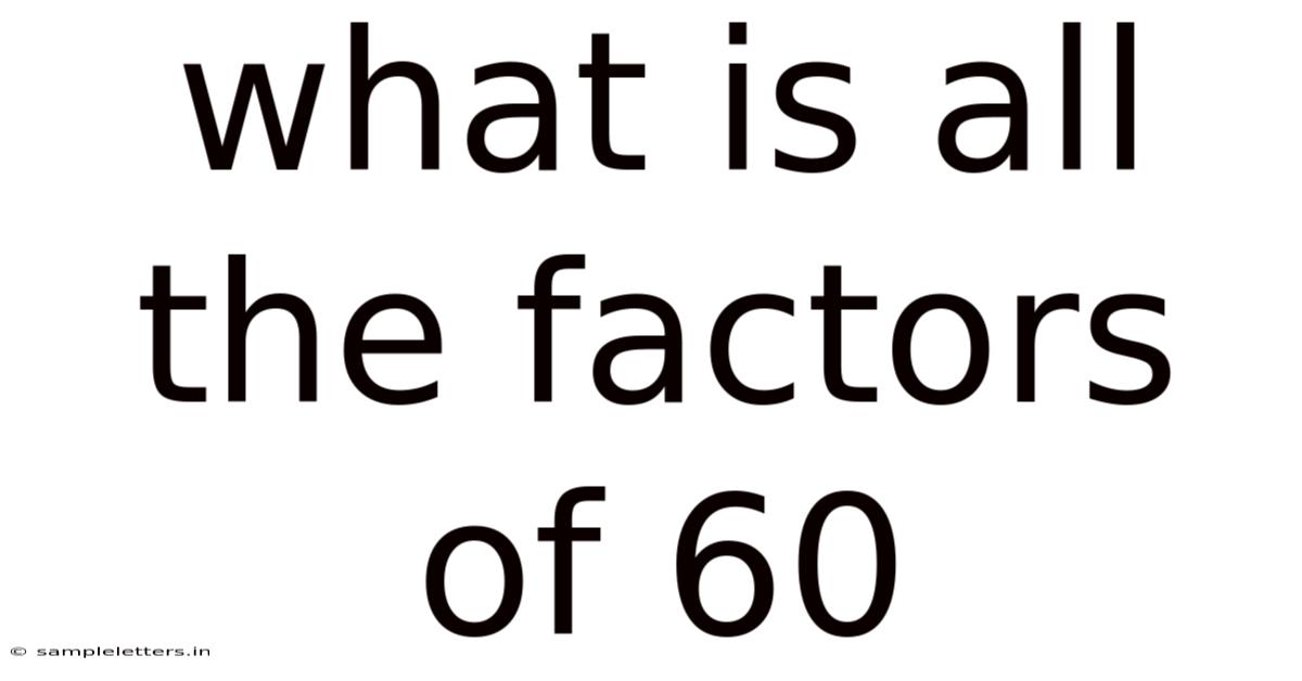 What Is All The Factors Of 60