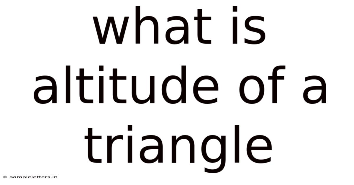 What Is Altitude Of A Triangle